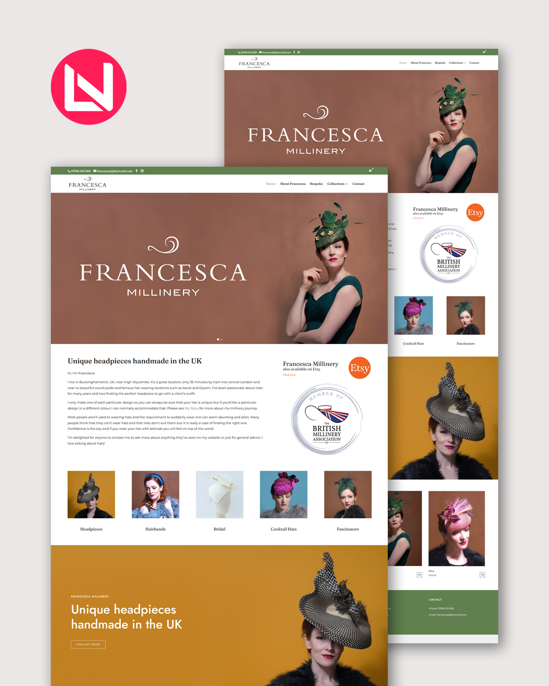 Millinery website design Millinery website design