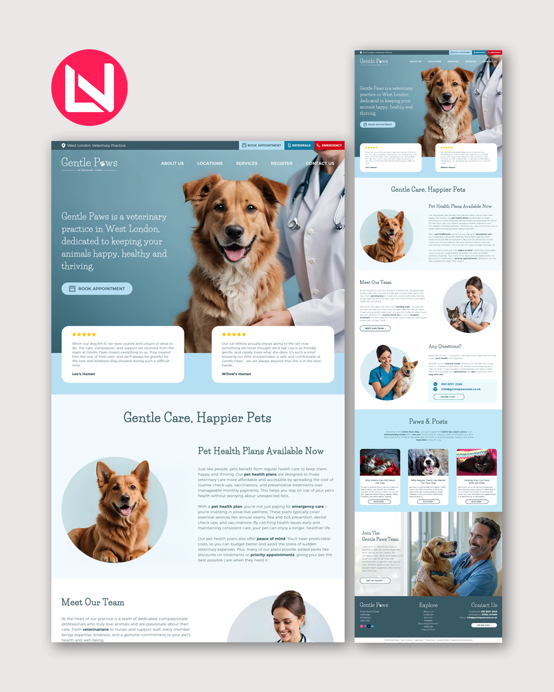 Vets practice website design Vets practice website design
