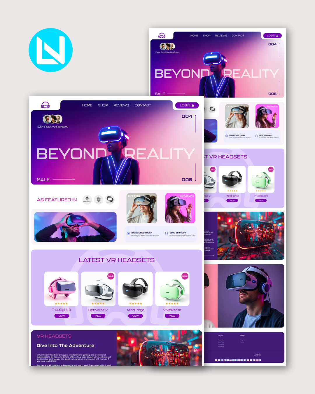 VR Headsets website design VR Headsets website design